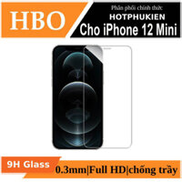 Miếng dán kính cường lực iPhone 12 Mini 5.4 inch hiệu HOTCASE HBO độ cứng 9H, mỏng 0.3mm, hạn chế bám vân tay - hàng nhập khẩu