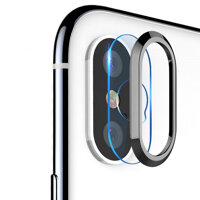Miếng dán kính cường lực Camera và viền bảo vệ Totu cho iPhone X  XS  XS MAX Đen - Hàng chính hãng - Đen