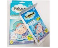 Miếng dán lạnh hạ sốt từ thảo dược cho trẻ em Sakura (hộp 3 gói * 2 miếng/gói)