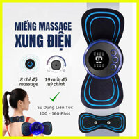 Miếng Dán Massage Xung Điện Cổ Vai Gáy, Bắp Tay, Lưng Bằng Xung Điện Giảm Đau Nhức Hiệu Qủa - Máy Mat xa Toàn Thân 8 Chế Độ, 19 mức cường độ