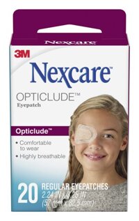 Miếng dán mắt 3M Nexcare hô trơ điều trị nhược thị cho trẻ trên 4 tuổiHộp 20 miếng cỡ lớn 1539