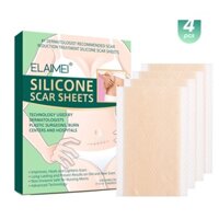 Miếng dán mờ Sẹo Silicone ELAIMEI 3*6 cm (hộp 4 miếng - Tái sử dụng được) giúp làm mờ Sẹo lồi