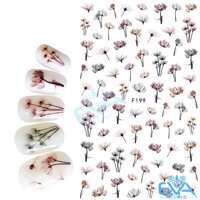 Miếng Dán Móng Tay 3D Nail Sticker Tráng Trí Hoạ Tiết Bông Hoa F199