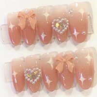 Miếng dán móng tay giả Tender Love Galaxy Bow Làm móng tay 25.1.3