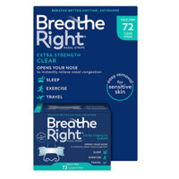 Miếng dán mũi Breathe Right Extra Strength - Clear, 72 miếng