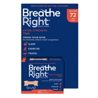 Miếng dán mũi Breathe Right Extra Strength - Tan, 72 miếng