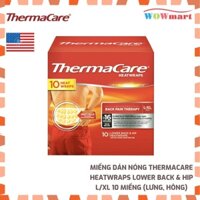 Miếng dán nóng ThermaCare HeatWraps Lower Back & Hip L/XL 10 miếng (lưng, hông)