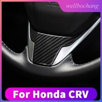 Miếng Dán Nút Điều Khiển Vô Lăng Bằng ABS In Họa Tiết Sợi Carbon Cho Honda CRV CR-V 2017 2018 2019 2020