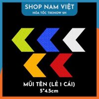 Miếng Dán Phản Quang Cảnh Báo Ban Đêm Cho Oto, Xe Máy, Xe Đạp - Mũi tên 1 cái - Cam