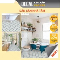 Miếng dán sàn nhà tắm chống trượt cao cấp gạch bông vintage dán nền nhà vệ sinh Made in Korea Decor24h DDS-301