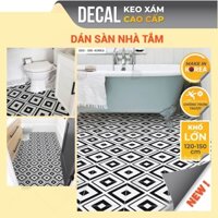 Miếng dán sàn nhà vệ sinh chống thấm nước, giấy dán giả gạch nhà tắm loại dày Made in KOREA Size lớn Decor24h DDS-308