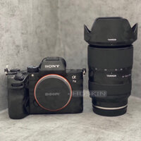 Miếng dán skin 3M vân nổi mix đen cho combo Sony A6400/ Sigma 30/ Sony 18-105 - HDSKIN