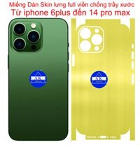 Miếng Dán skin lưng full viền dành cho iphone 14 pro max đến 6s plus, bảo vệ chống trầy xước.. - màu tím - iphone 11