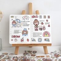 Miếng dán sticker cute dán vở, bình nước DIY