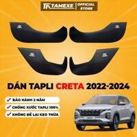 Miếng dán tapli cửa ô tô HUYNDAI CRETA 2022-2024 loại 1 TAMEXE chống trầy xước tappi chất liệu Carbon Air Fiber BH 2 năm