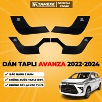 Miếng dán tapli cửa ô tô TOYOTA AVANZA 2022-2024 loại 1 TAMEXE chống trầy xước tappi chất liệu Carbon Air Fiber BH 2 năm