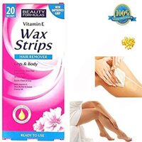 Miếng dán tẩy lông Beauty Formulas Wax Strips Legs and Body hộp 20 miếng