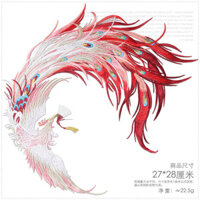 [Miếng dán thêu] Miếng dán vải thêu phong cách Trung Quốc Phượng hoàng đối xứng Áo choàng Mã Lai Phụ kiện trang trí Váy cưới Sửa chữa hoa văn Lưới gạc đáy Nhu cầu được khâu