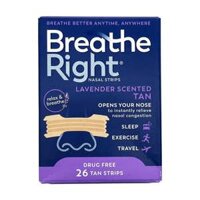 Miếng dán thông mũi, chống ngáy Breathe Right Lavender Scented Tan 26 miếng