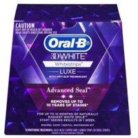 Miếng dán trắng răng cho răng nhạy cảm oralb úc, Oral B 3D White Whitening Strips Sensitive hộp 14 gói, 28 miếng