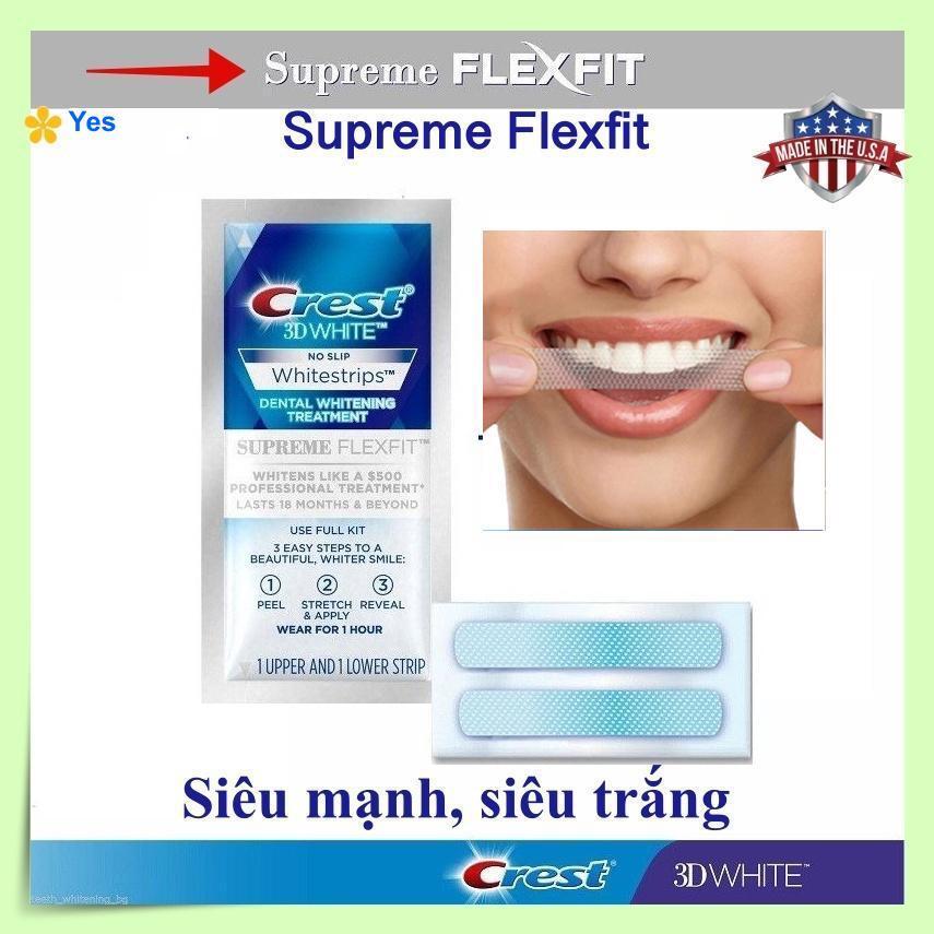 Miếng dán trắng răng Crest 3D White Supreme Flexfit