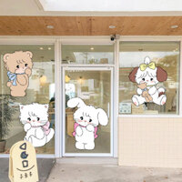 Miếng Dán Trang Trí Cửa Kính Họa Tiết Hoạt Hình Dễ Thương Cho Mẹ Và Bé