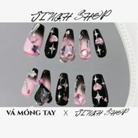 Miếng Dán Trang Trí Móng Tay Hình Ngôi Sao Màu Đen Tháo Rời Được Cá Tính