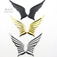 Miếng dán trang trí xe hơi hình đôi cánh thiên thần bằng kim loại nhiều màu tùy chọn