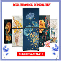 Miếng dán tủ lạnh chủ đề phong thủy - DECAL TỦ LẠNH -HÀNG CAO CẤP