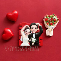 Miếng Dán Tủ Lạnh Đám Cưới ins Nam Châm Miếng Dán Nam Châm Từ Tính Cao Cấp Nhân Vật Hạnh Phúc Cưới Dễ Thương Lễ Hội Đám Cưới Ba-Di20250112