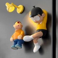 Miếng dán tủ lạnh Doraemon Nobita miếng dán từ tính Doraemon miếng dán từ tính trang trí hoạt hình 3D sáng tạo cá tính Nhật Bản