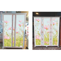Miếng dán tủ quần áo - decal dán tủ quần áo nhôm kính đặt theo size in theo yêu cầu
