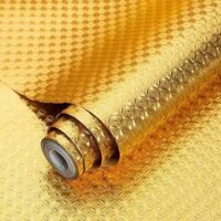 Miếng Dán Tường Nhà Bếp Màu Vàng Đồng Chống Thấm Nước / Dầu Mỡ Chịu Nhiệt Độ Cao Tiện Dụng