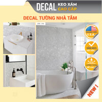 Miếng dán tường nhà tắm Terrazzo hàng cao cấp, giấy dán toilet keo xám loại dày chống thấm nước - Decor 24h DTA-319