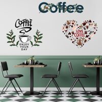 Miếng Dán Tường Trang Trí Thời Trang Hình Ly Cà Phê Đẹp Mắt