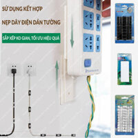 Miếng Dán Tường Treo Ổ Cắm Điện Treo Wifi Móc Treo Đa Năng Tiện Lợi  - 20 Nẹp Dây Cáp Đen
