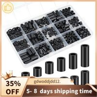 Miếng đệm Nylon cao cấp, Miếng đệm nhựa Vòng đệm Bộ sắp xếp 345 miếng đệm vít ổ cắm điện, Bộ đệm tròn màu đen M3