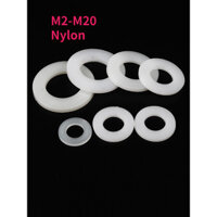 Miếng đệm phẳng nhựa nylon màu trắng M2 M2.5 M3 M4 M5 M6 M8 M10 M12 M14 M16 M18 M20 miếng đệm máy bay miếng đệm cách nhiệt cho bu lông vít