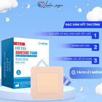 Miếng gạc xốp vô trùng có băng keo dán trực tiếp vào vết thương HETIS Adhesive Foam (1miếng)