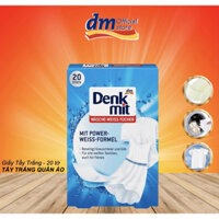 Miếng Giấy Tẩy Trắng Quần Áo Khi Giặt Denkmit Hộp 20 Miếng Xuất Xứ Đức