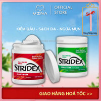 Miếng lau giảm mụn Toner Pad Stridex BHA, tẩy tế bào cho da nhạy cảm, alcoho free stridex BHA