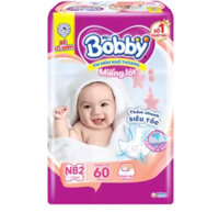 Miếng Lót Bé Sơ Sinh Bobby Newborn 2 NB2 60 60 Miếng Cho Bé Lớn Hơn 1 Tháng - Tã Lót Trẻ Sơ Sinh NB 2 > 1 Tháng