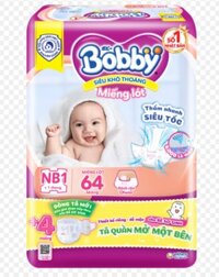 Miếng lót Bobby (Newborn 1, dưới 5 kg, 64 miếng)