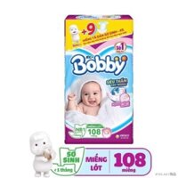 №Miếng lót bobby newborn 1(108m)tặng 3 miếng xs/ bobby newborn / tã dán xs 72 tặng