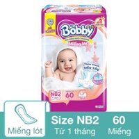 Miếng lót Bobby size NB2 60 miếng (Từ 1 tháng)
