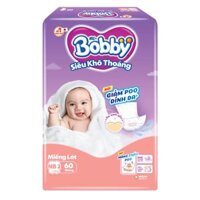 Miếng lót Bobby size Newborn 2 60 miếng (4-7kg) (giao bao bì ngẫu nhiên)