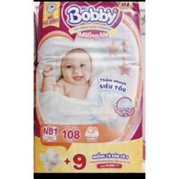 Miếng lót Bobby sơ sinh NB1 108 miếng cộng 9 miếng tã dán cỡ S