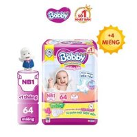 Miếng Lót cho bé sơ sinh BOBBY NEWBORN 1 64 miếng [MẪU MỚI TẶNG THÊM 4 MIẾNG]