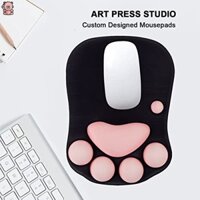 Miếng Lót Chuột Bằng Cao Su Non Silicon Mềm Hình Bàn Chân Mèo 3D Dễ Thương Có Đệm Kê Cổ Tay Cho Laptop / Máy Tính Trẻ Em