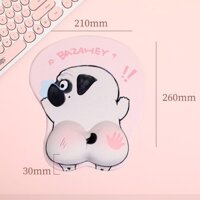 Miếng Lót Chuột Có Đệm 3D Mouse Pad Mèo Hoàng Thượng Chó Pull Hàng chính hãng - Chó Bull